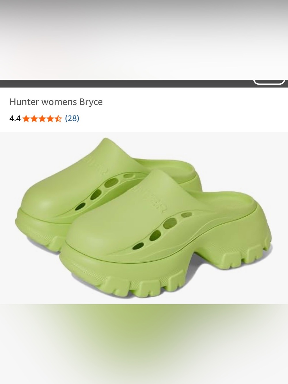Hunter Bryce Platform Clog Mules in Lime